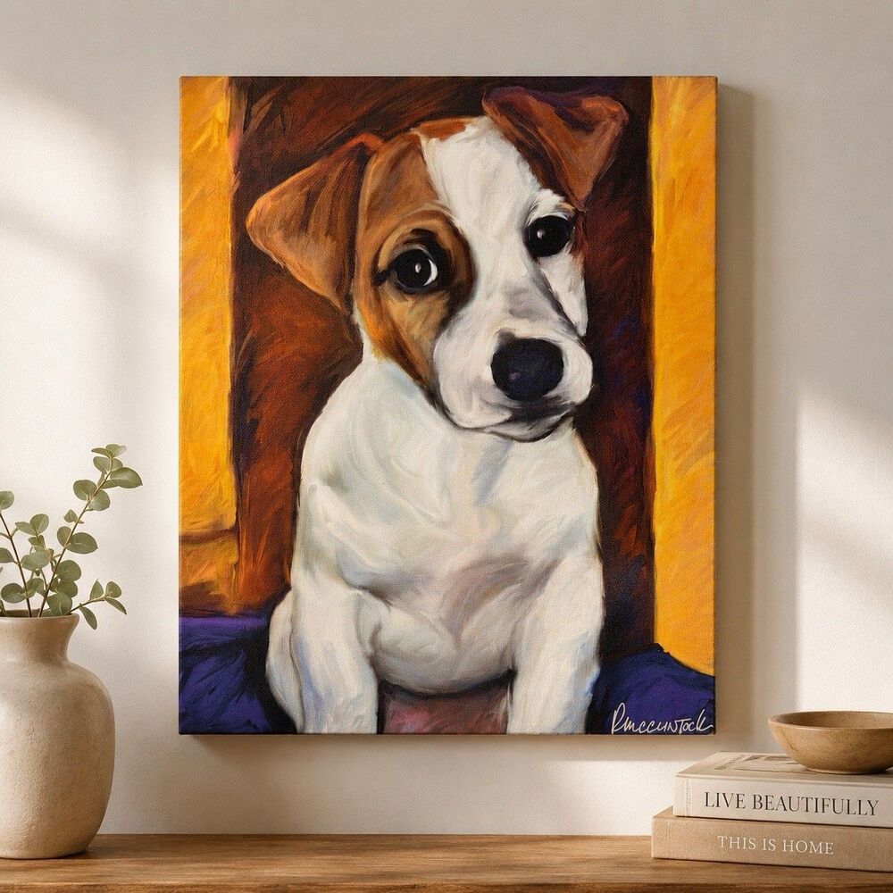 Baby Jack Terrier Dog Jack Russell Canvas Wall Art Print Robert McClintock
